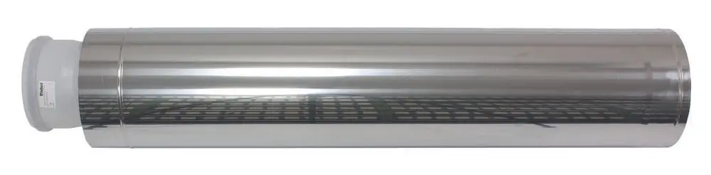 Edelstahlrohr für Abgassysteme, in einer geraden Form mit glatter Oberfläche, geeignet für die Verwendung in Kombination mit Vaillant Produkten.